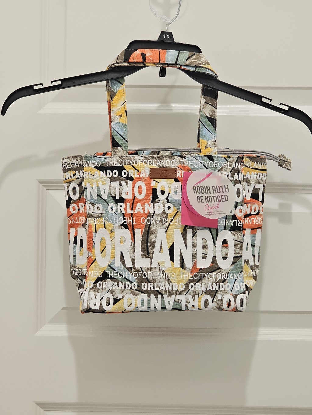Nwt Robin Ruth Orlando Graffiti Topography Canvas, Small Tote Bag - Multicolor